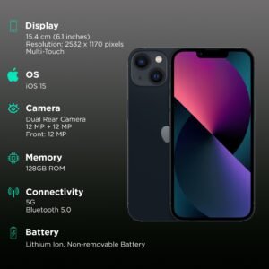 Apple iPhone 13 128GB Preto Tela 6,1” 12MP-Lacrado